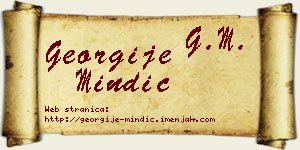 Georgije Mindić vizit kartica